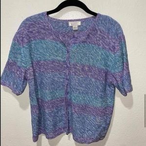 medium thrifted blue and purple cardigan